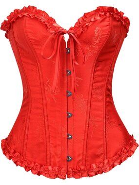 Women's Red Bustier Shapewear Lingerie Halloween Waist Push Up Corset Tops